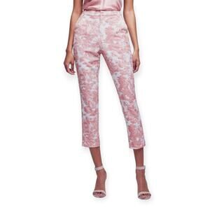 L'Agence Ludivine Trouser SIZE 4 Rose Pink High Rise Floral Slim Fit Pant